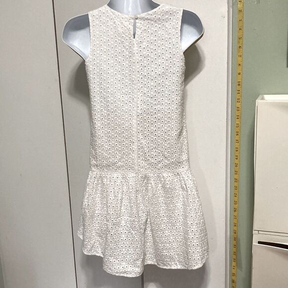 CAT & JACK Eyelet Sleeveless White Girls Summer Tiered Ruffle Dress Medium 7 8 - Picture 7 of 10